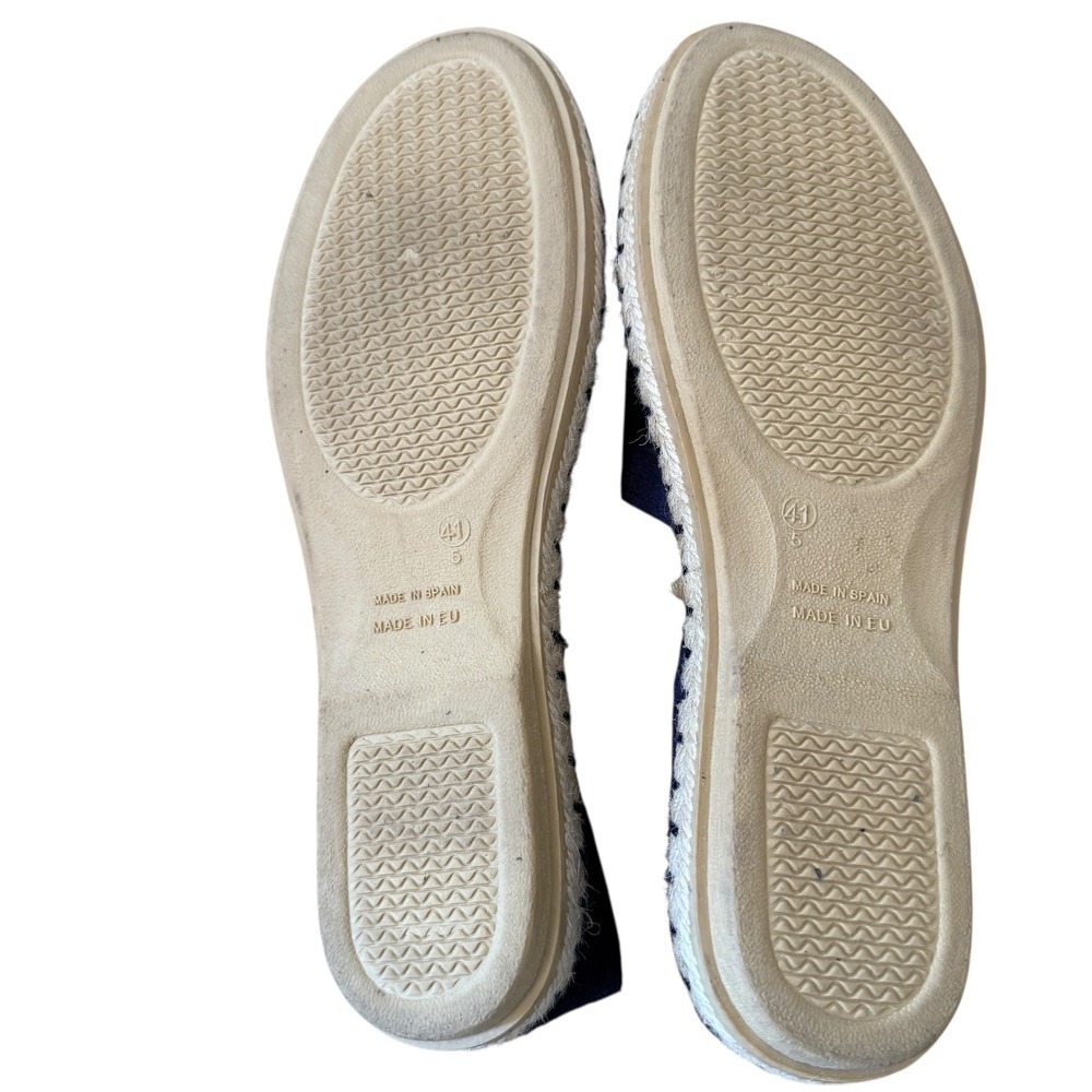 Eric Michael Espadrille Flats Navy Suede Leather Slip On Casual Shoes - Picture 5 of 6